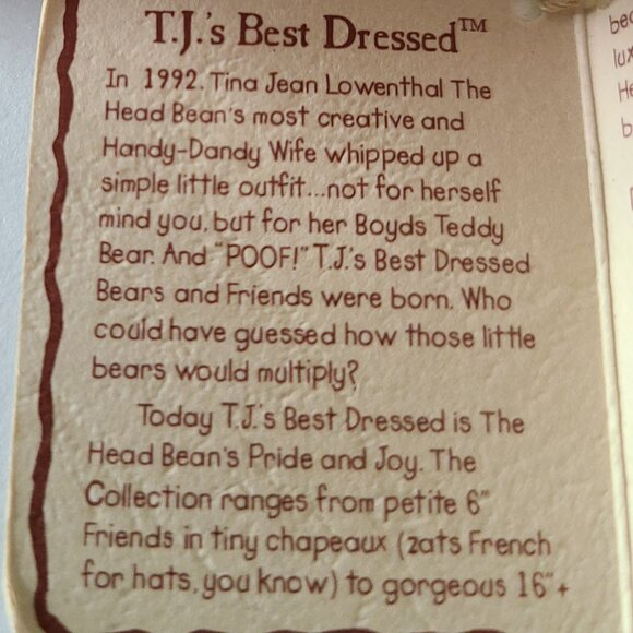 BOYDS BEAR FLORA B FLUTTERFLY PURPLE / WINGS/ ATENNA FROM 1988-2000 - Picture 13 of 15